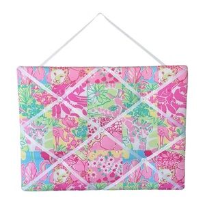 EUC RARE Lilly Pulitzer Patchwork Animal Print Pin Memo Board